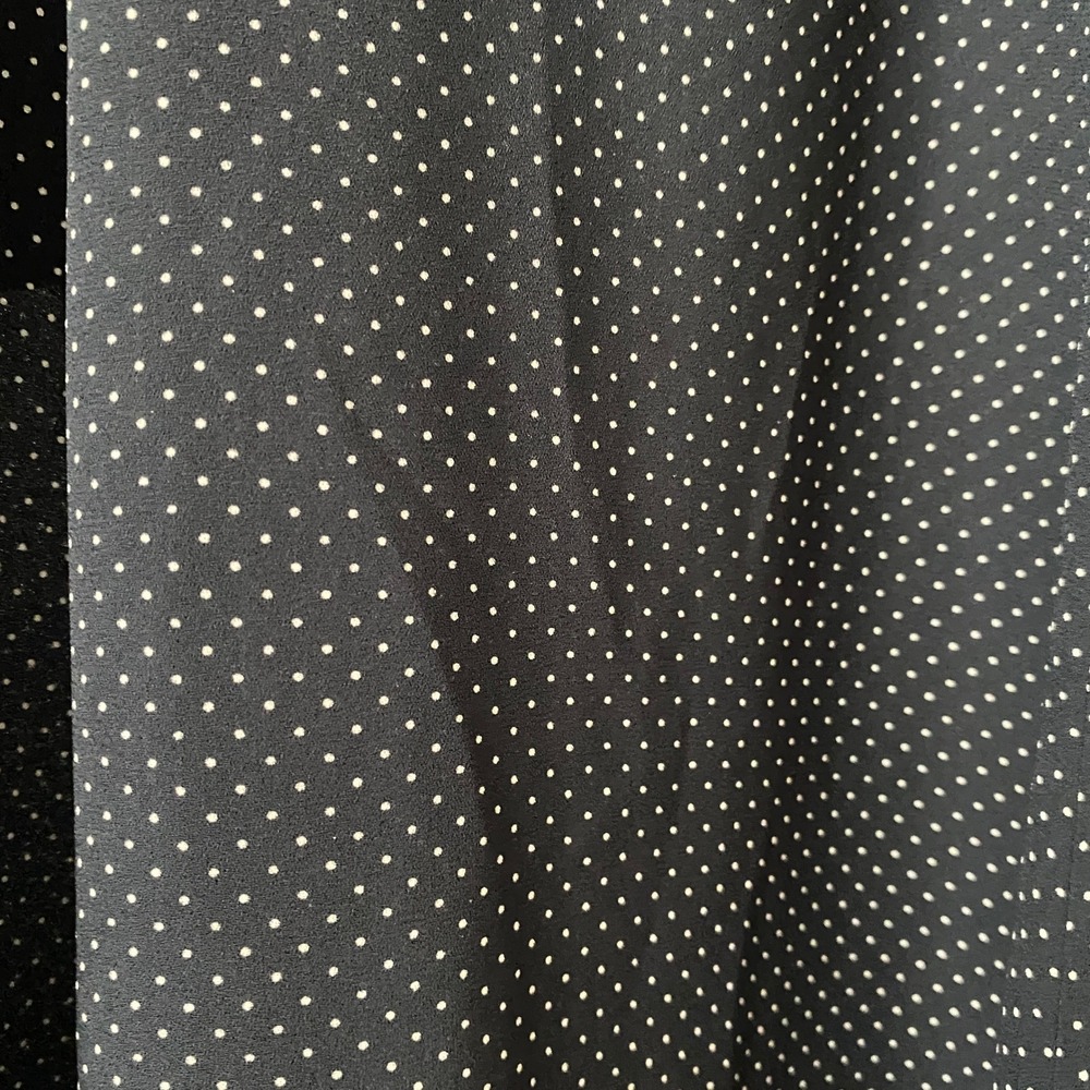 Liz Claiborne S Black Polka Dot Midi Skirt Chiffon Flowy A-Line Career Classic - Picture 4 of 6